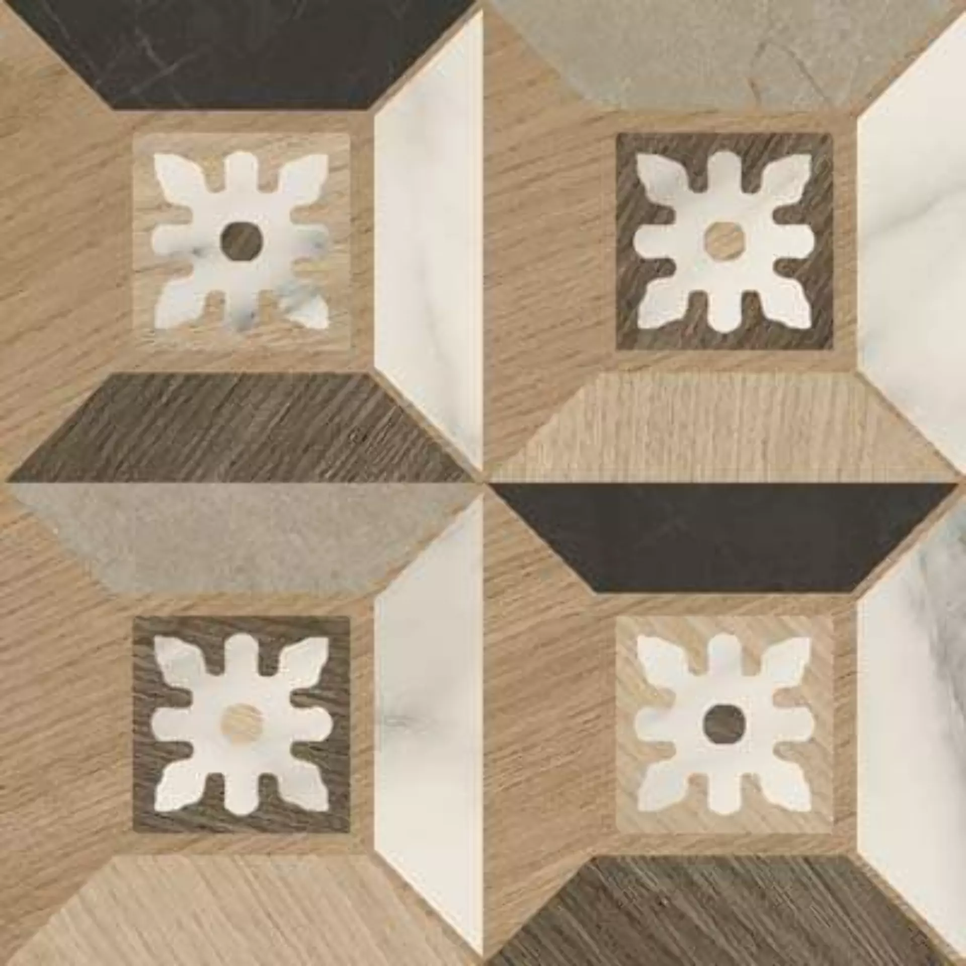 Sant Agostino Intarsi Elite 04 Natural Decor CSAIEL0420 20x20cm rectified 10mm